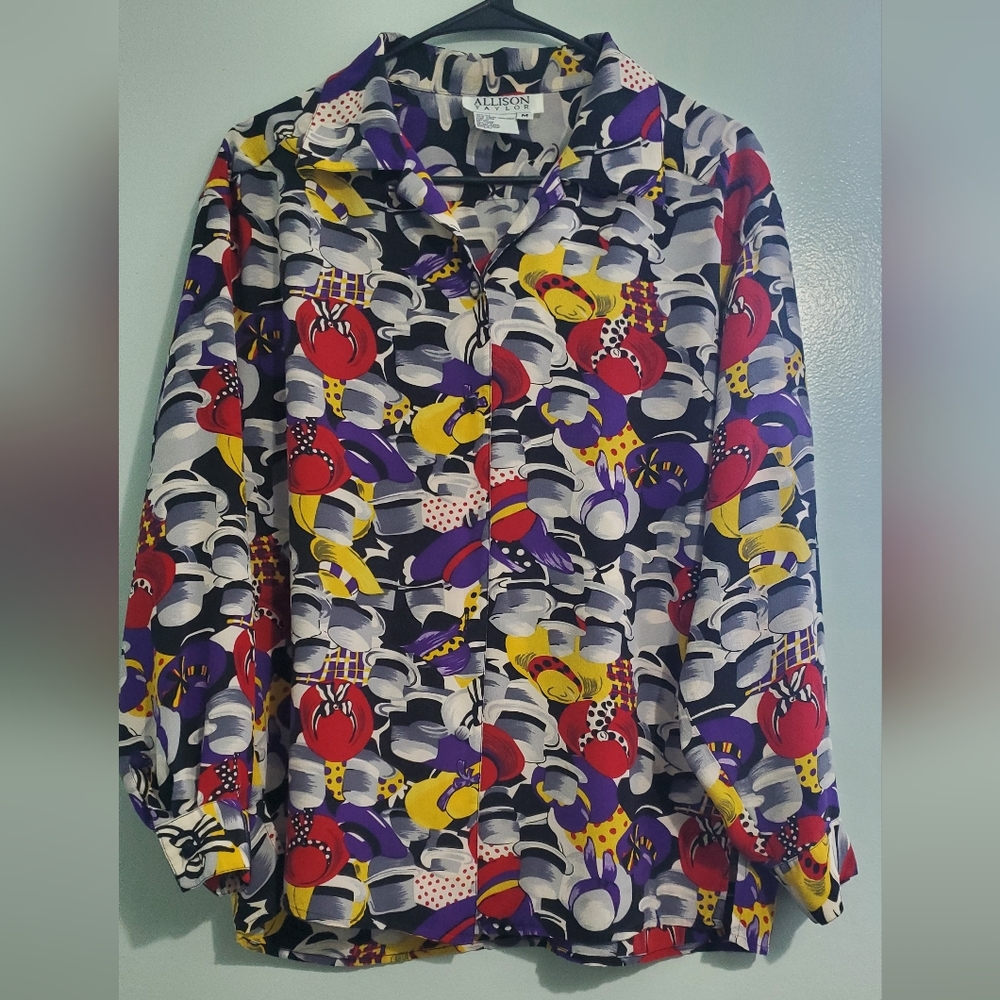Vintage Allison Taylor 100% silk blouse